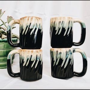 Vintage glazed stoneware mugs